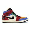 Синий Мужские кроссовки The Great x Air Jordan 1 Mid Fearless, разноцветные, муслиновые, красного цвета, CU2805-100
