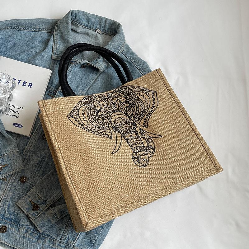 Large Capacity Single Shoulder Tote Bag for Women Ethnic Style Mommy Bag College Student Handbag