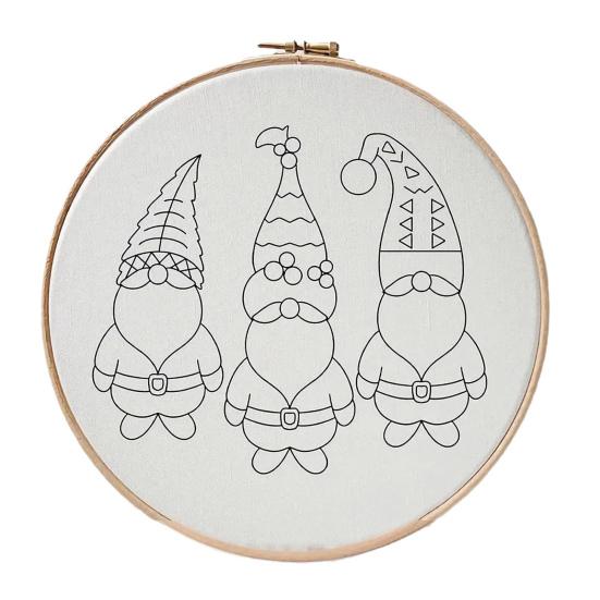 Рождественский набор для вышивания для начинающих и взрослых, набор для вышивки крестиком «Гном, рождественский домик на дереве» с пяльцами, иглами и нитками