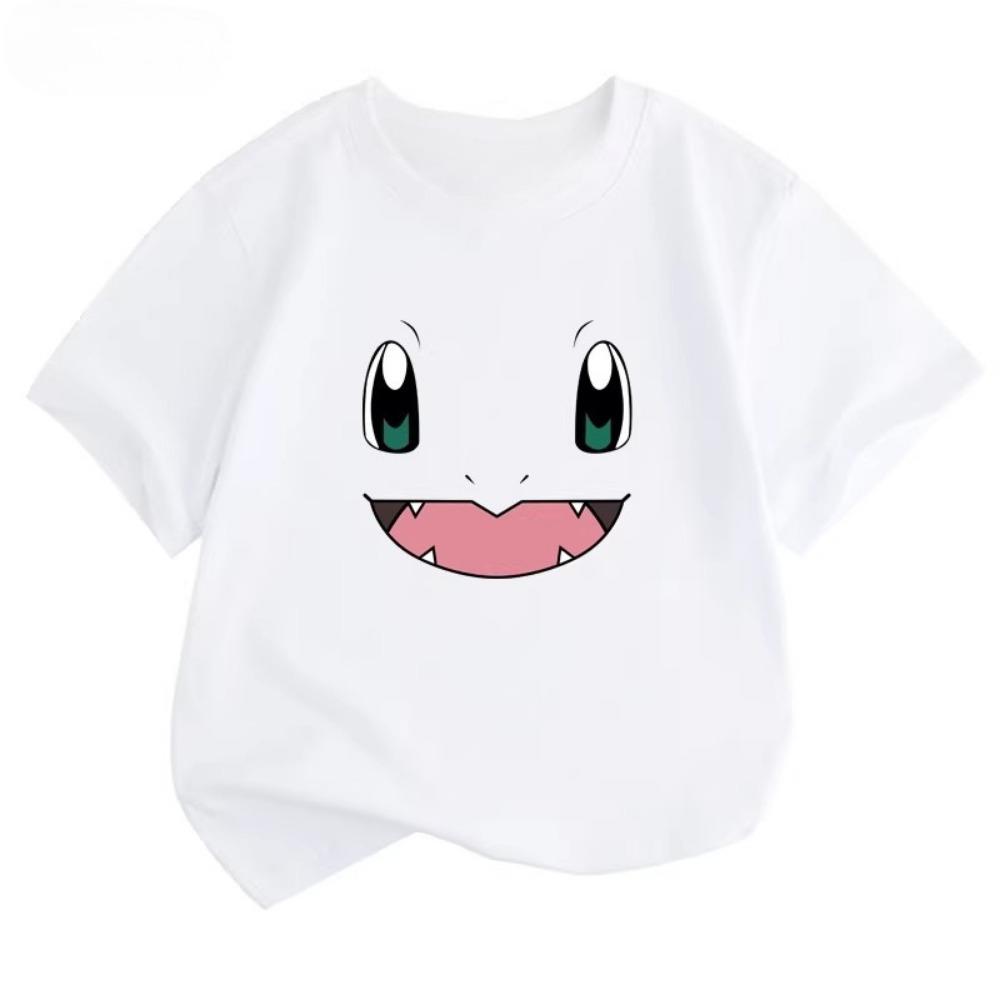 Potdemiel Pikachu Print Children's T-Shirt, New Summer Style, Casual, Comfortable, and Breathable Children's Top