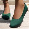 Модные туфли на плоской подошве с круглым носком для женщин, удобные трикотажные балетки на плоской подошве, повседневные туфли без застежек, офисные туфли-лодочки, мокасины больших размеров