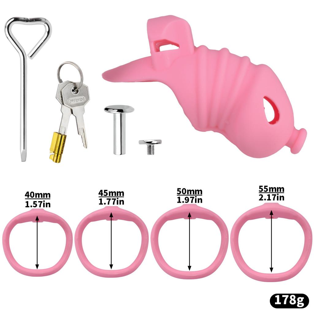 Soft Silicone Chastity Lock Male Penis CB Lock Gay Cuckold Adult Sex Toys BDSM Cock Ring 18+