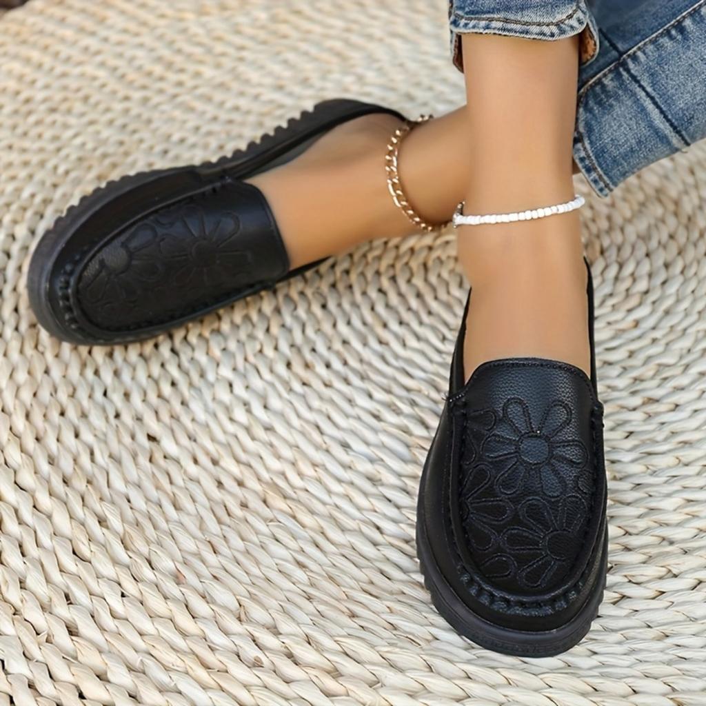 Women's Solid Color Embroidery Mule Shoes, Fashion Hundreds of Flat Shoes, Non-slip Comfortable Casual Women's Shoes