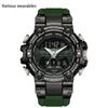 Новые электронные часы, многофункциональные, модные, трендовые, мужские часы, крутые, светящиеся в темноте, водонепроницаемые, противоударные, будильник, мужские часы