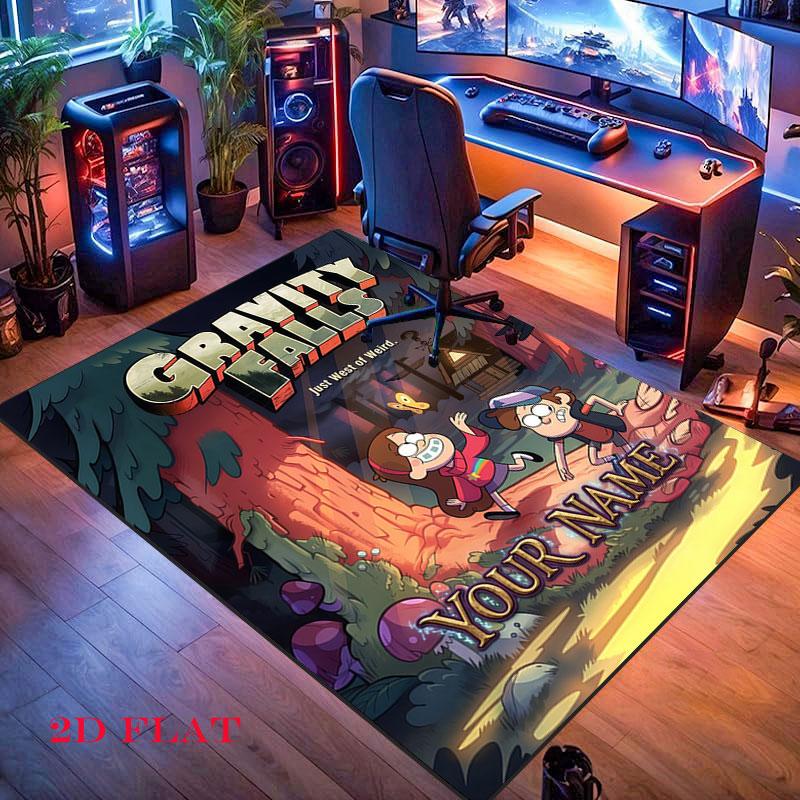 Custom Gravity Falls Carpet Rug for Living Room Bedroom Home Sofa Decoration,Kids play Nonslip Floor Mat