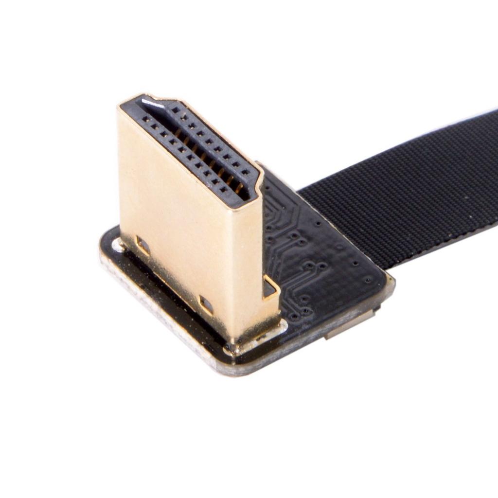 CY CYFPV HDMI Папа-Мама Угловой 90 градусов Плоский FPC Кабель для HDTV Мультикоптера Аэрофотосъемки Черный 20см x 50см x 20см