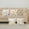 4 шт. Льняные наволочки с цветочным принтом, Чехлы для подушек, Мягкие наволочки для дивана, дивана, новоселья
