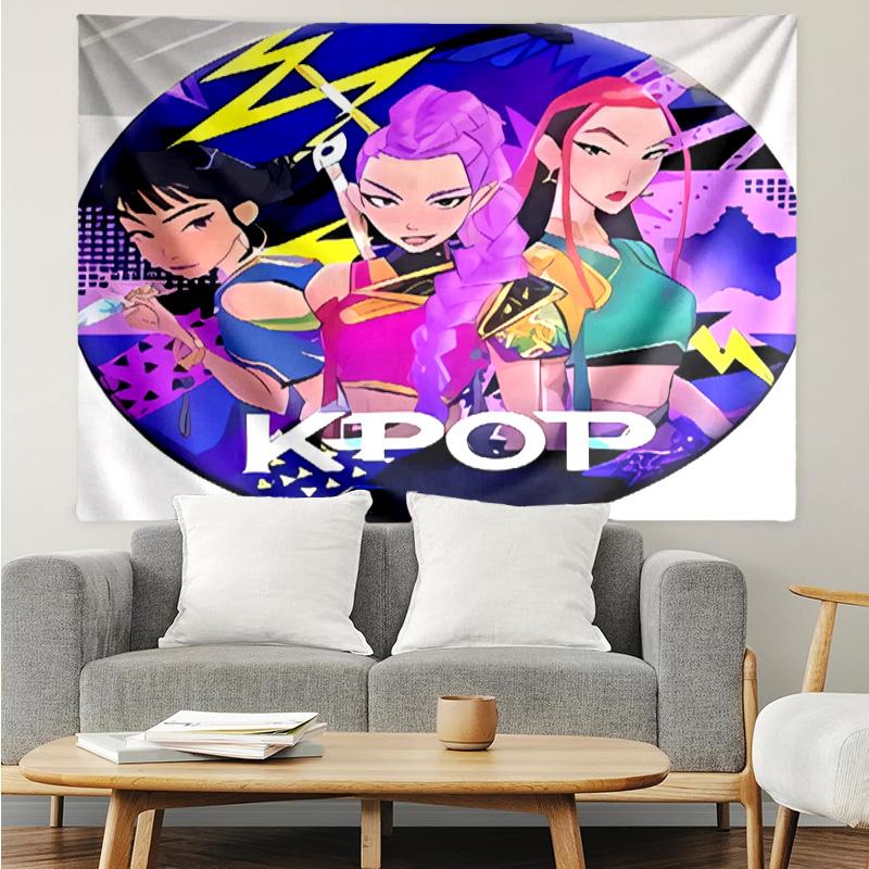 Kpop Hunter7 Tapestry for Bedroom Aesthetic Classroom Tapestries Wall Hanging for Living Room Dorm Office,Ideal Creative Gift