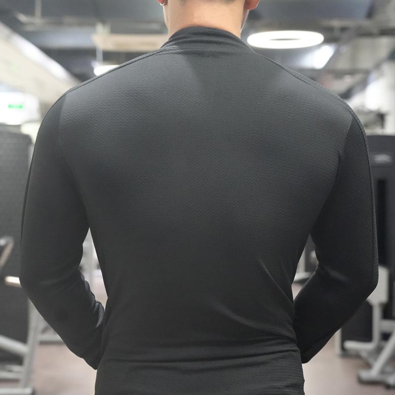 Men New Fitness Jacket Zip Cardigan Stretch Breathable Outdoor Golf Top Gym Jogging Sports Long Sleeve Muscle Fit Shirt Costume