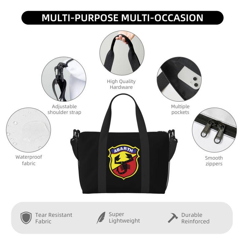 Abarth Крутой Принт Дорожные Сумки-Даффлы Унисекс Водонепроницаемая Складная Сумка для Ночевки с Плечевым Ремешком Легкая Спортивная Сумка для Тренажерного Зала Йоги