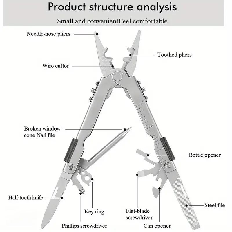 Портативные многофункциональные плоскогубцы, нож, открывалка для бутылок, диагональные плоскогубцы, портативные ручные инструменты с карманом для выживания на открытом воздухе, кемпинга