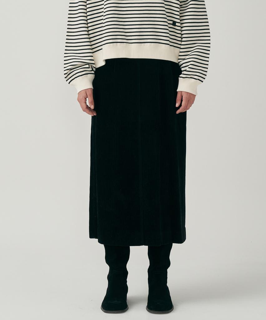 Mot Corduroy Slit Skirt - Black