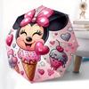 Disney Minnie Mouse Manual Opening and Closing Umbrella - 8-Rib Reinforced Folding Design, Lightweight