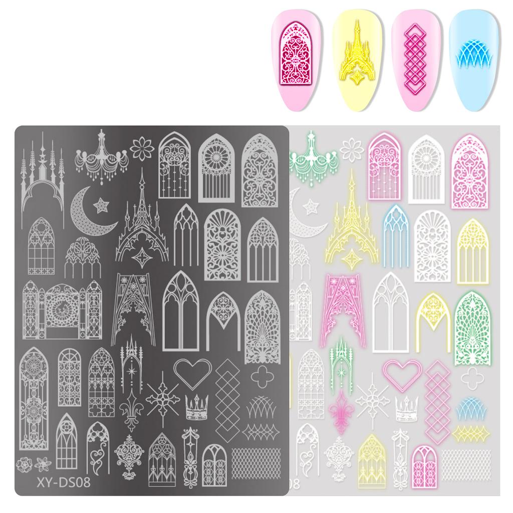 Butterfly Nails Stamp Templates French Tip Nails Stamping Plates Manicure Template Tool Flowers Nails Stencil Stamp