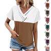 Summer Tops For Women Pattern For Women V-Neck Short Sleeve Comfy Womens Tops Oversized Tshirts