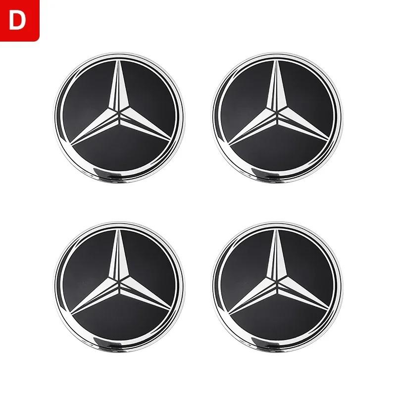 For Benz 4pcs Car Styling Wheel Center Hub Caps Rim Cover Badge Emblem Sticker AMG VIANO GLB GLC W108 W124 W126 W169 W176 GLE XYZAB1