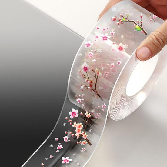 Водонепроницаемая прозрачная клейкая лента с цветочным принтом, отрезная лента для герметизации углов, швов, гибкая лента-герметик для углов