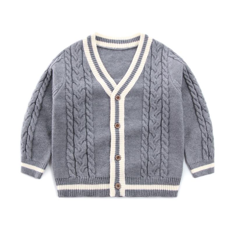 Boys Cardigan Crochet Sweater Children's V-Neck Toddler Knit Button Up Knitted Pattern Long Sleeve Sweaters