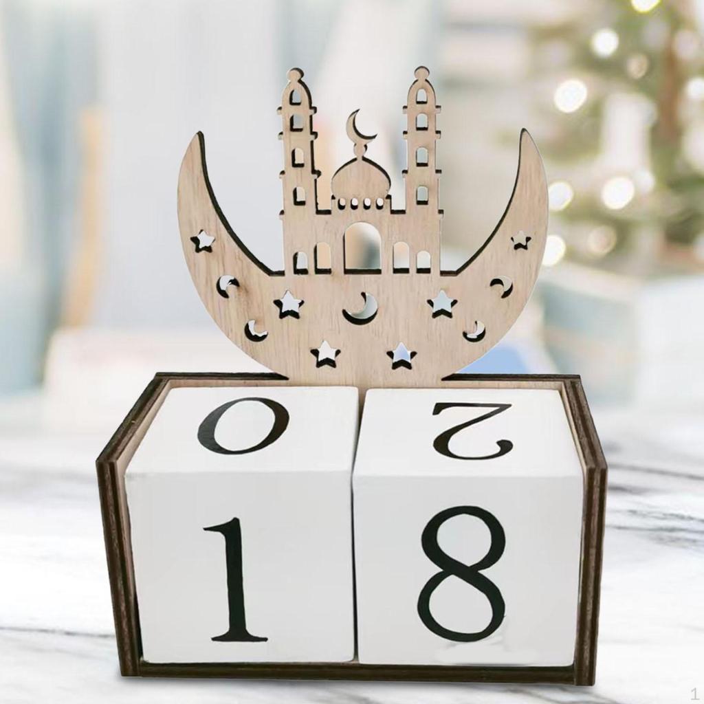Ид Адвент календарь Мубарак украшения Рамадан подарок художественные поделки деревянный знак орнамент для