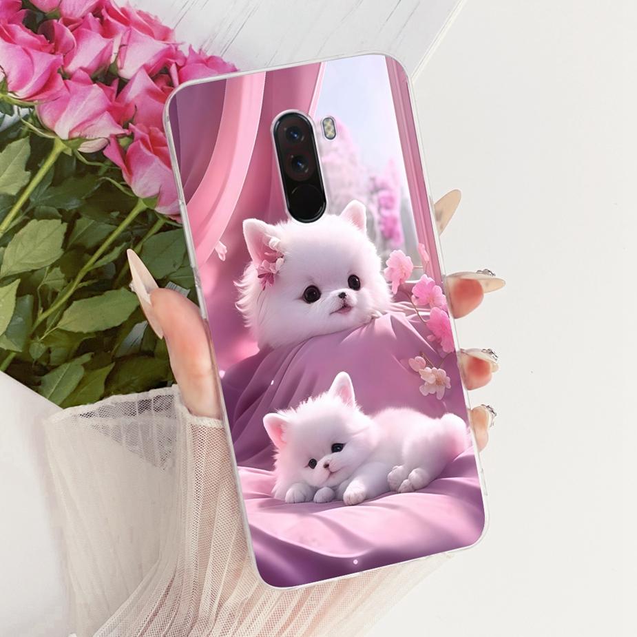 For Xiaomi Pocophone F1 Case Luxury Bow Flowers Painted Cover 6.18'' Soft TPU Phone Case For Xiaomi Poco F1 PocoF1 Fundas Bumper