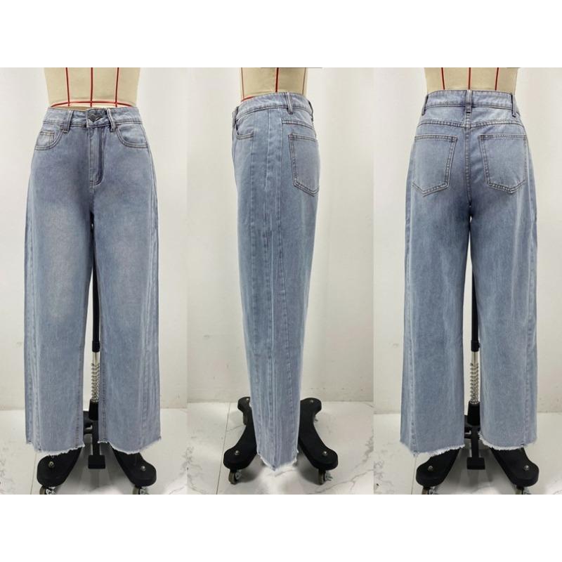 Женские джинсы свободного покроя, прямые, широкие брюки, до пола