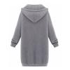 Women Sweatshirt Coat Hooded Adjustable Drawstring Long Sleeve Coat with Pockets Solid Color Mid-length Outerwear