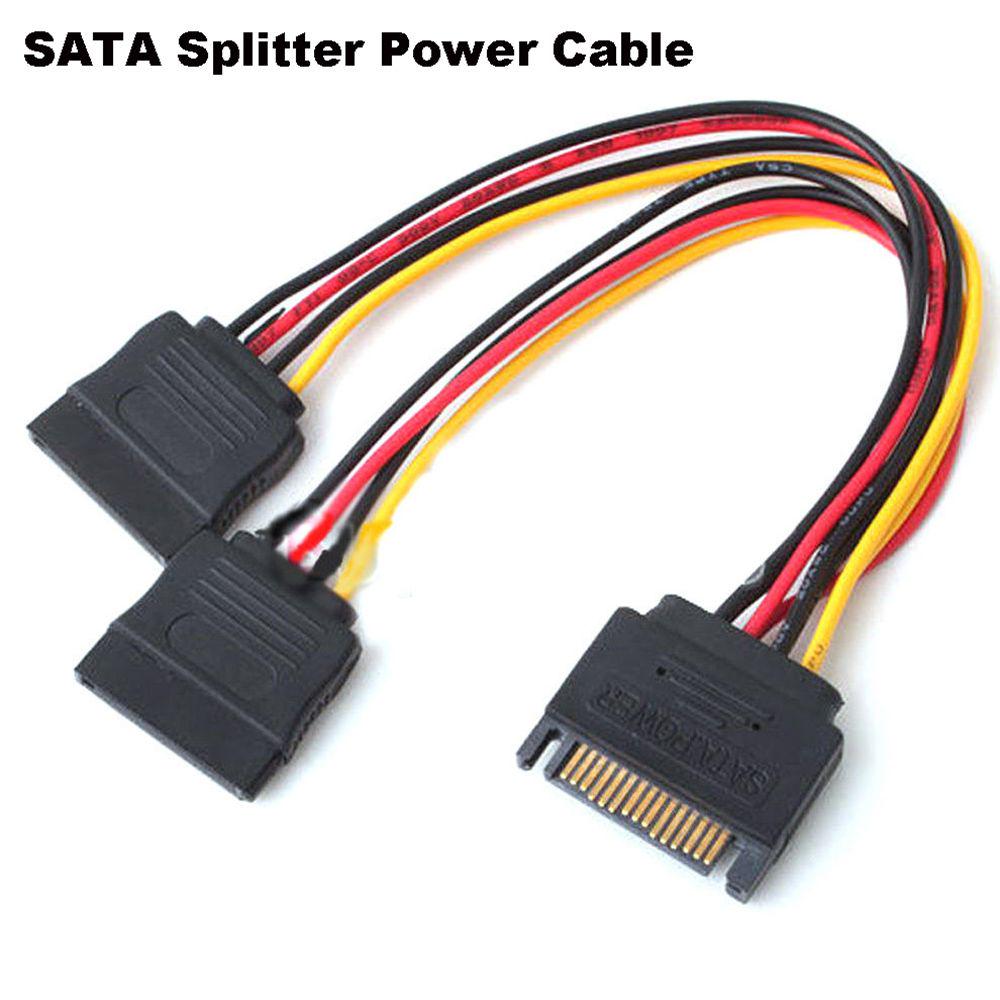High Quality Extension Y Splitter Adapter Power Cable SATA Male To 2 Female