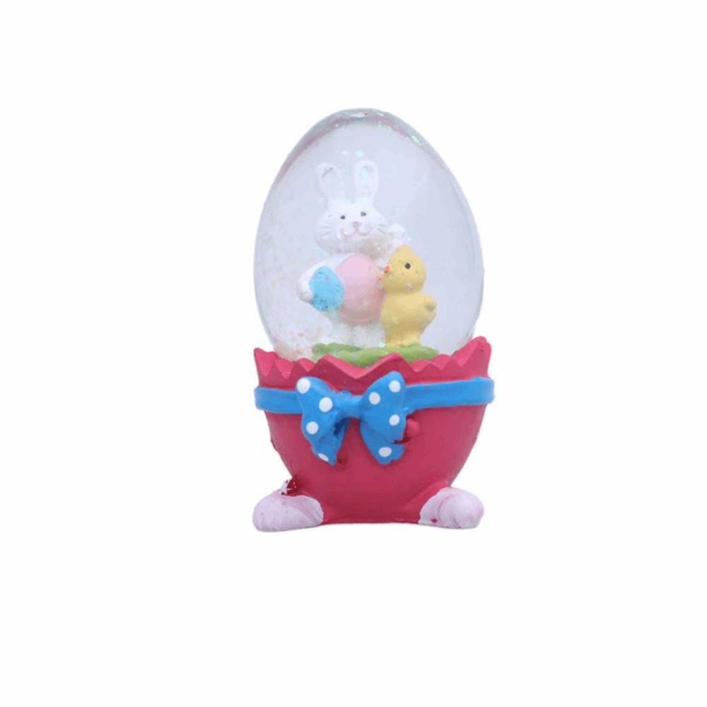 Resin Bunny Rabbit Figurine Glass Rabbit Hugging Eggs Snowball Easter Egg Ornament Gift Giving