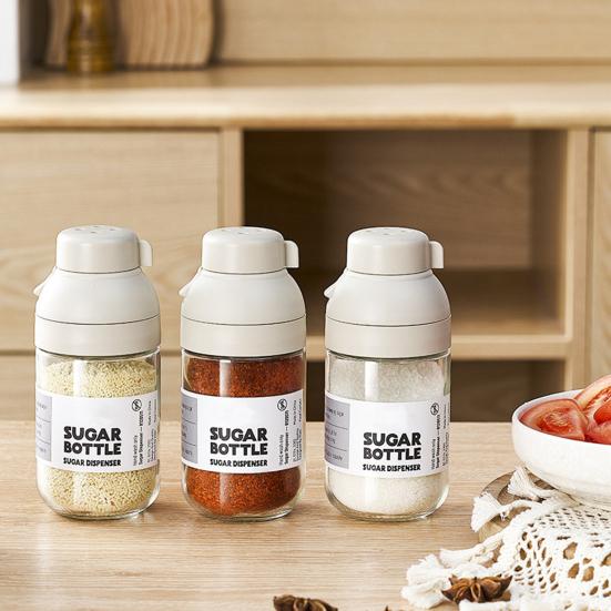 Стеклянная бутылка для соли и перца. Носик с несколькими отверстиями. Дозатор для приправ, не содержащий свинца. Герметичная крышка. Удобная ручка. Бутылка для приправ.