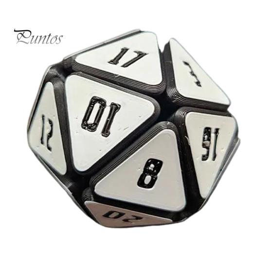 Squishable D20 Fidget Dice Portable Travel 3D Printed Dice Sensory Toy Multi-sides Gaming Dice Prop Adults Family Night Party Board Game Prop