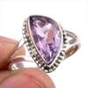 Natural Pink Amethyst Gemstone 925 Solid Sterling Silver Jewelry Ring S.8 V4H68