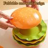 Plastic Mini Dinner Plate Burger-Shaped Dinnerware Set Stackable Hamburger Plate Set  Table Decor