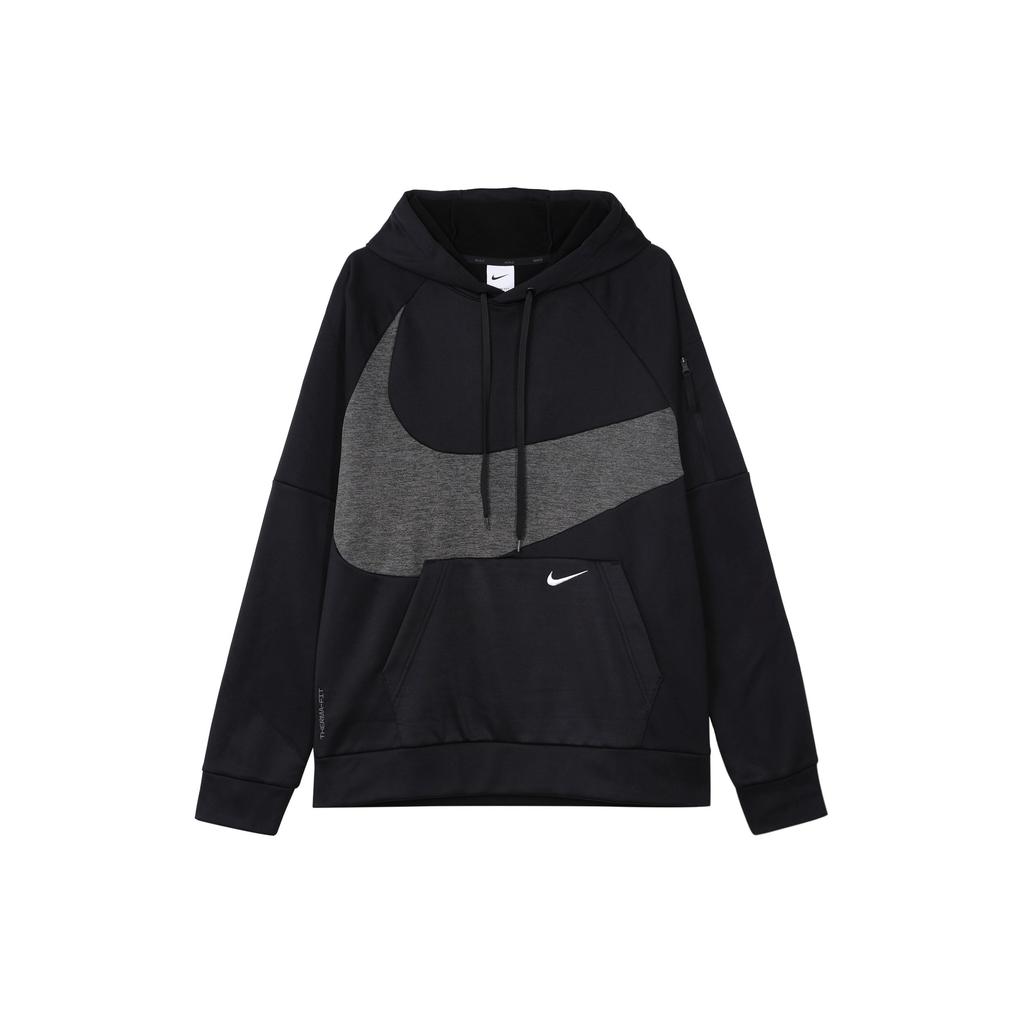 Nike Худи на шнурке с принтом логотипа, свитшот с длинным рукавом, мужские топы, черный, DQ5402-010