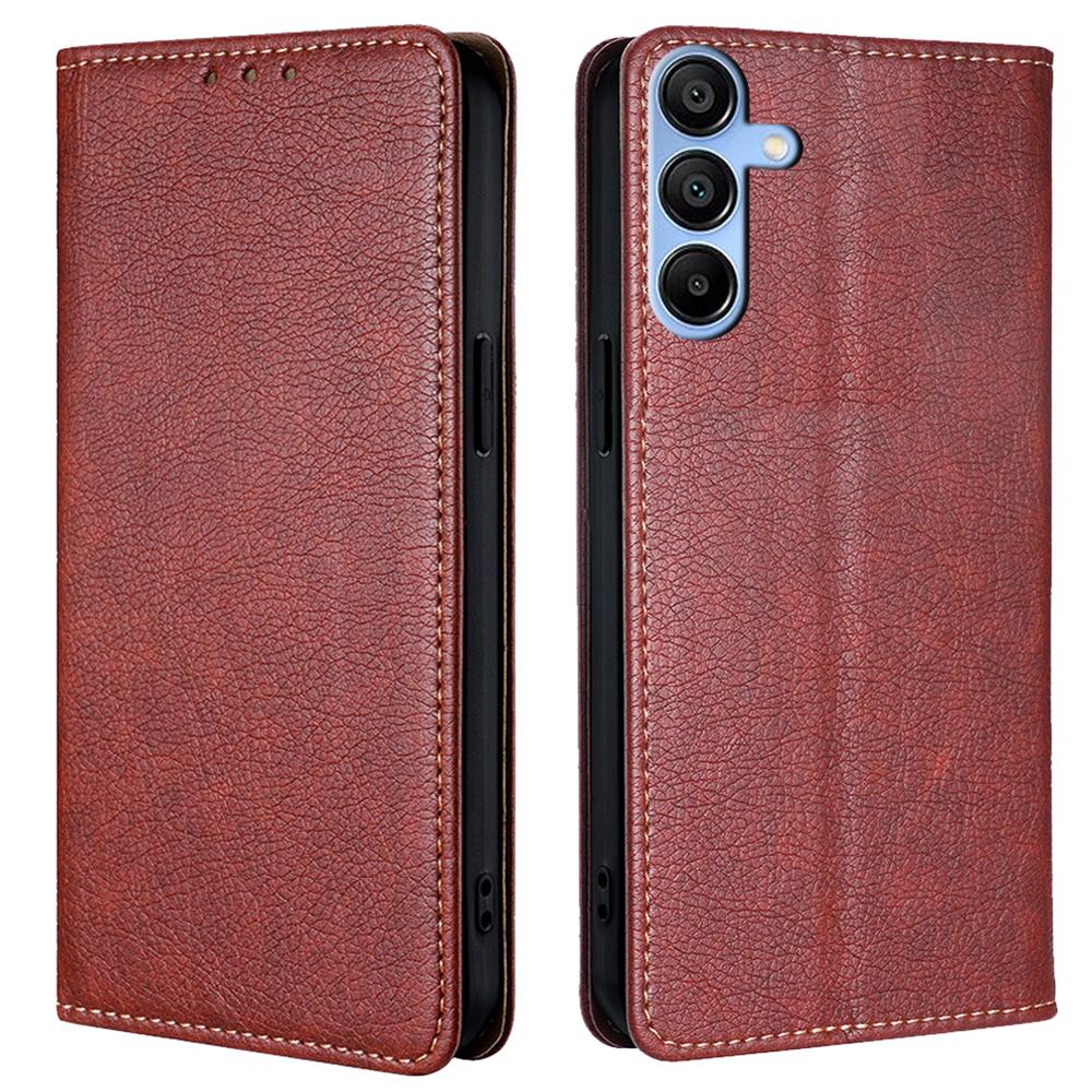 For Samsung Galaxy A15 4G/A15 5G Case Solid Color PU Leather Magnetic Closing Phone Guard Cover