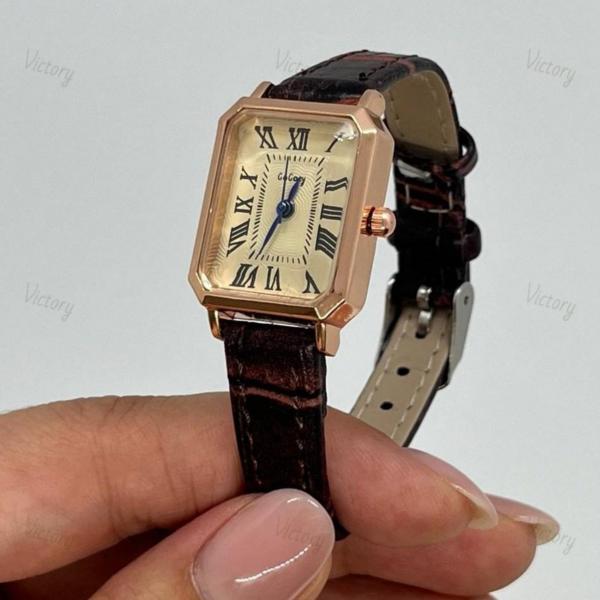 Классические женские часы Lonzomoni с кожаным ремешком