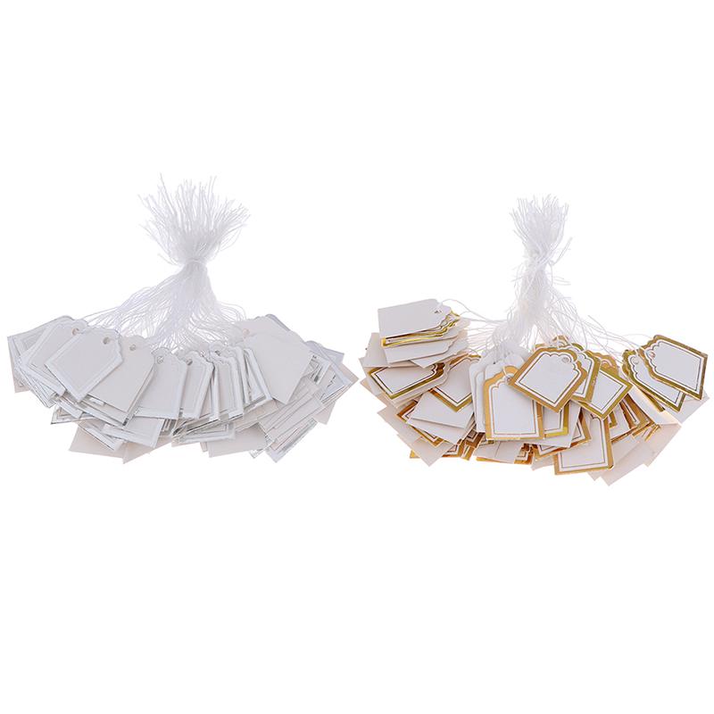 200 шт., этикетка с золотой каймой, шнурок для билетов, ювелирные изделия, ценники