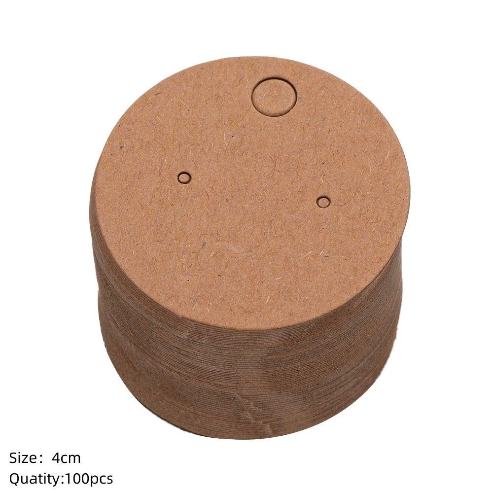 100 шт. Бирки из крафт-бумаги Пустые демонстрационные бумажные серьги-гвоздики Подвесные картонные