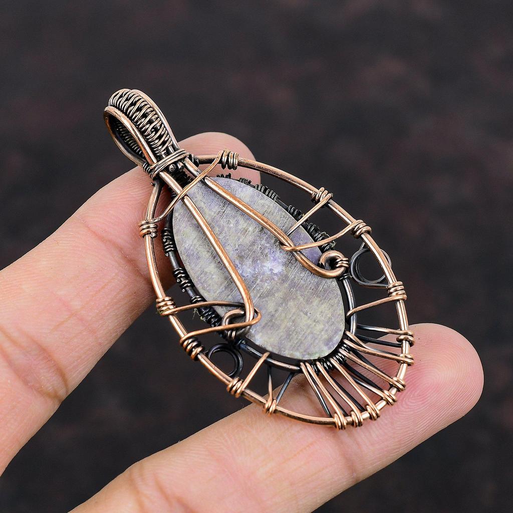 Tree Of Life Lepidolite Pendant Copper Wire Wrapped Pendant Tree Of Life Jewelry Handmade Pendant Gemstone Copper Jewelry Pendant For Gifts