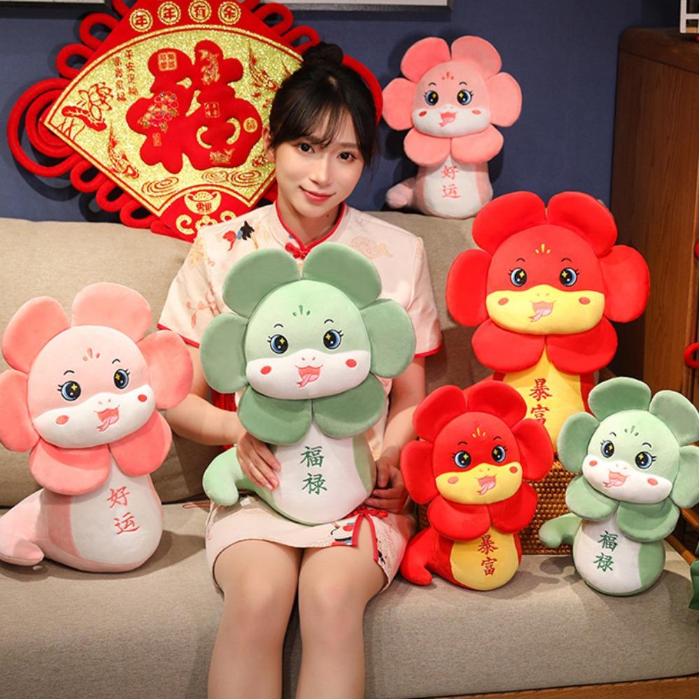 Мягкая кукла-талисман 2025 года Змеи, мягкая плюшевая змея, кукла, новогодние подарки