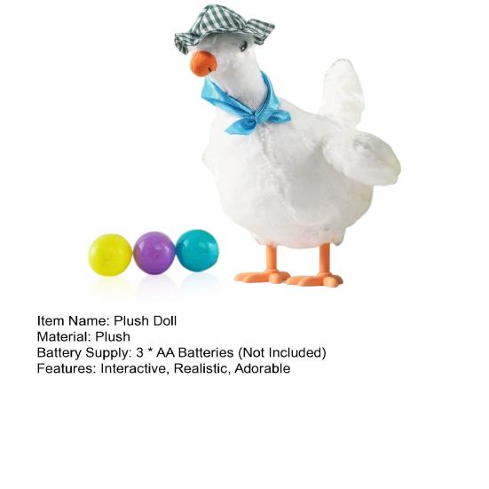 Игрушки для кур, несущих яйца, со звуковой музыкой, электрическая сумасшедшая плюшевая кукла-курица, милая игрушка-курица, несущая яйца, мягкая игрушка для детей