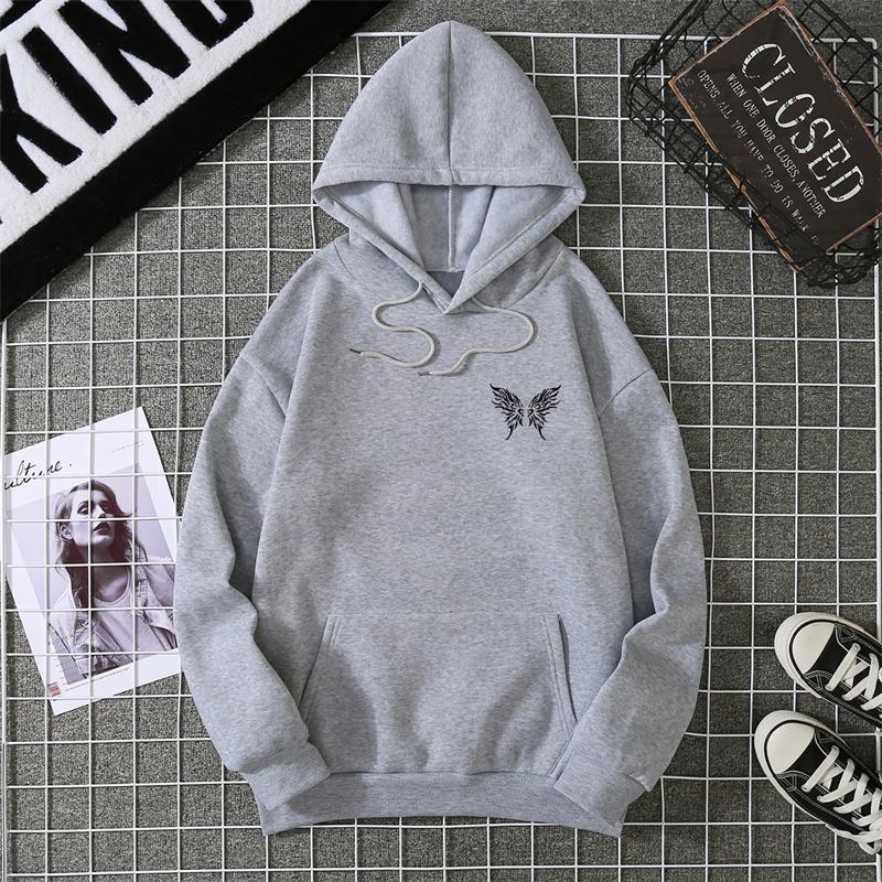 In The Future Dark Black Butterfly Creative Design Hoodie For Male Hip Hop Fleece Hoody Fashion Streetwear Pocket Tops