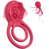 Вибрирующее кольцо для члена со стимулятором клитора в виде розы - 7 режимов, игрушка для пар, для мужчин и женщин, двойная стимуляция, взрослое удовольствие