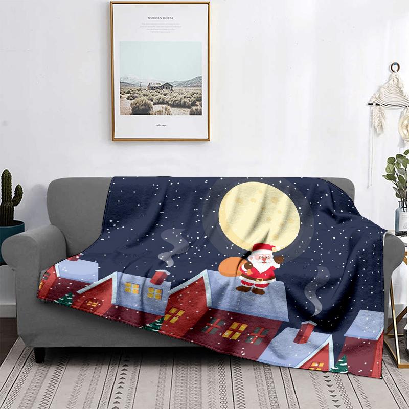 Home Decoration Plush Throw Sofa Blanket Bedspread Bed Fluffy Soft Blankets Decor Plaid Modern Halloween Merry Christmas Winter