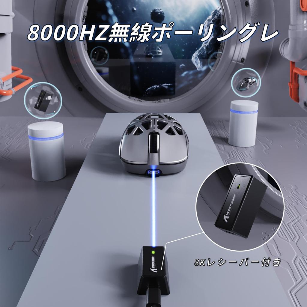 SHARK R2 Мышь из магниевого сплава Игровая мышь 8k Мышь PixArt PAW3950 Оптический датчик 47g Ультралегкий 3-режимный проводной двухканальный 42000 точек на дюйм 50G