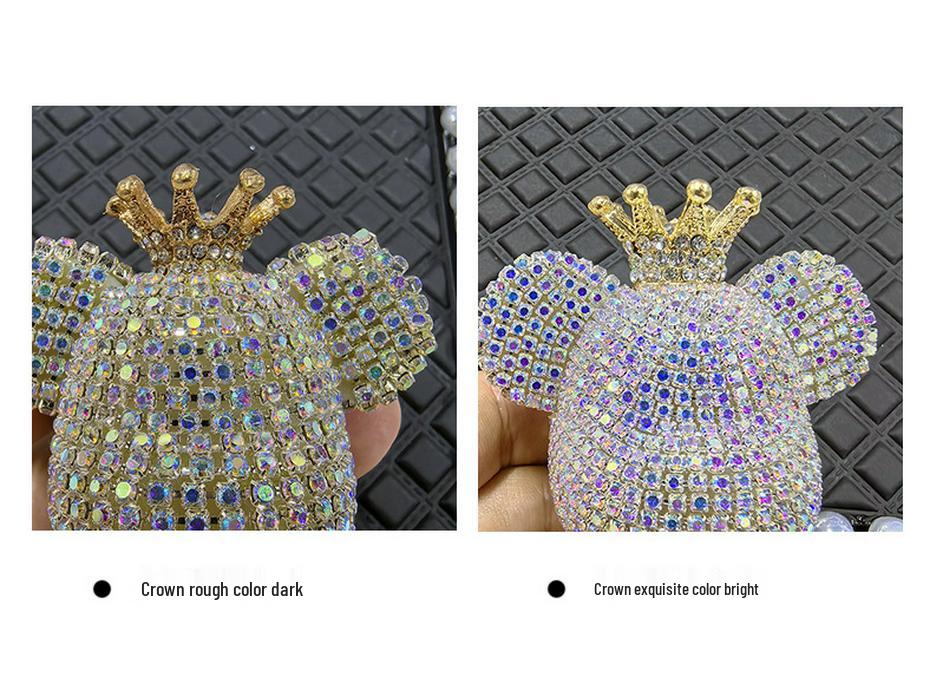 Creative Cartoon Bear Diamond-Studded Car Perfume Ornament - Solid Perfume Gift Decor