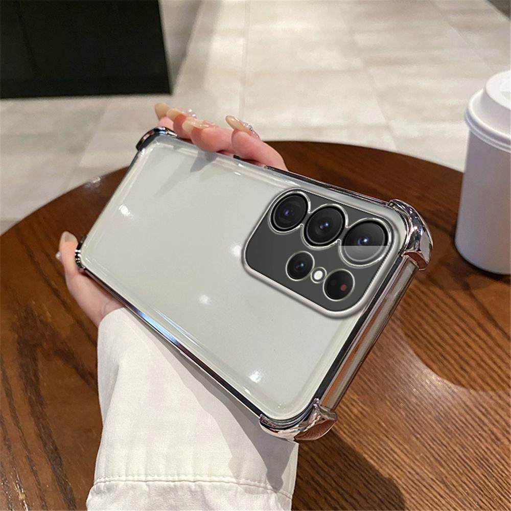 Роскошный противоударный чехол для телефона для Samsung Galaxy S24 S23 S22 Plus Ultra S20FE S21FE Note 20 Силиконовый бампер Прозрачная задняя крышка