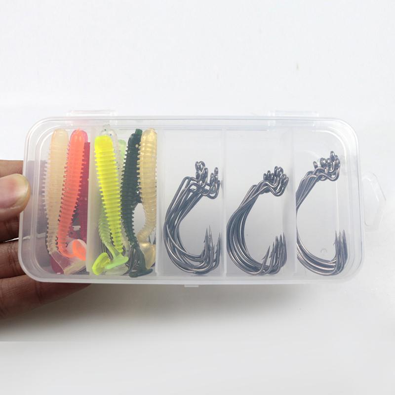 Крючок для ловли воблеров Texas Rig Lure Fishing Hook Set Крючок из высокоуглеродистой ванадиевой стали