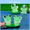 Creative Glow In The Dark Frog Ornaments Resin Craft Animals For Desk Car