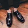 Fashion Korean Men Fashionable Pointed Lace Up Casual and Comfortable Leather Shoes Classic Black Men Thick Soled Anti Slip Oxford Shoes