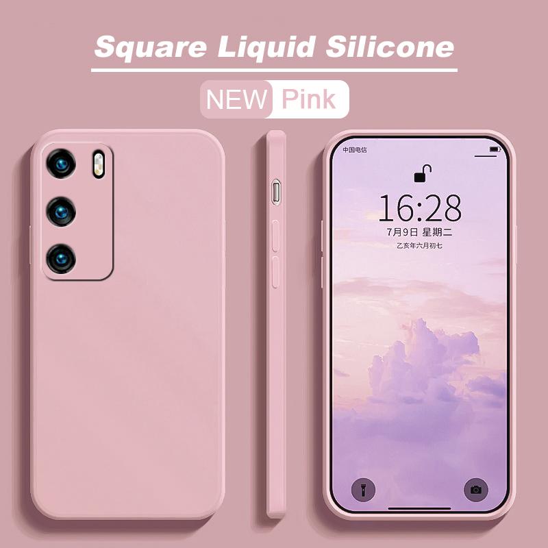 Luxury Liquid Silicone Soft Cover for Huawei P40 LITE P30 PRO P20 MATE 20 LITE 30 NOVA 3 3I 5T 9 SE 8 8I Y70 PLUS Y90 Square Full Protection Cover